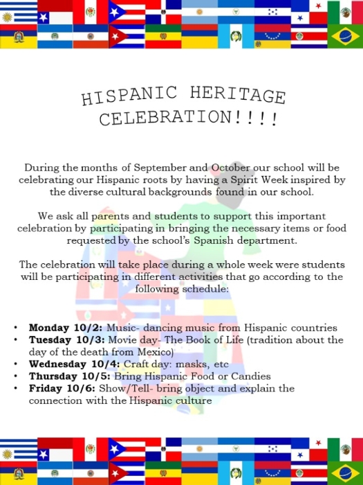 Hispanic Heritage Week! News and Announcements